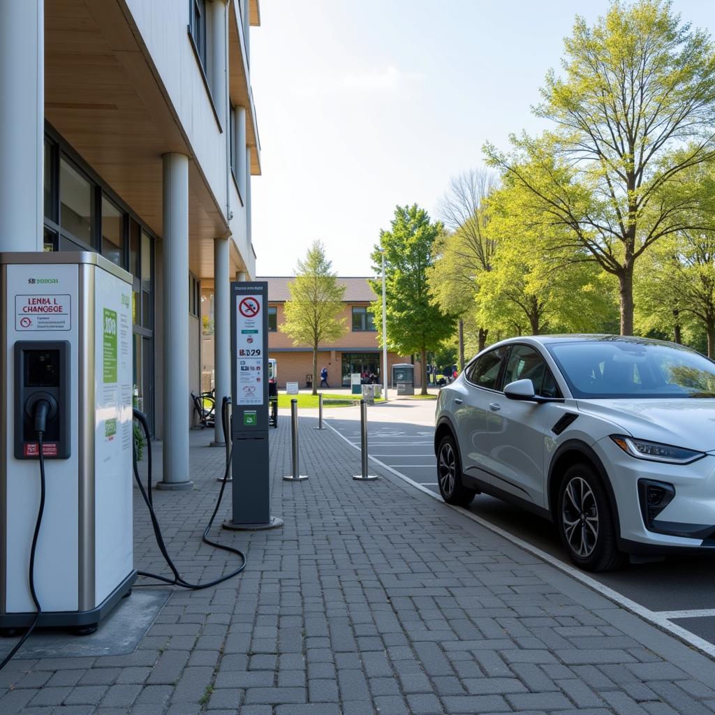 Elektroauto an Ladestation in Leverkusen Quettingen