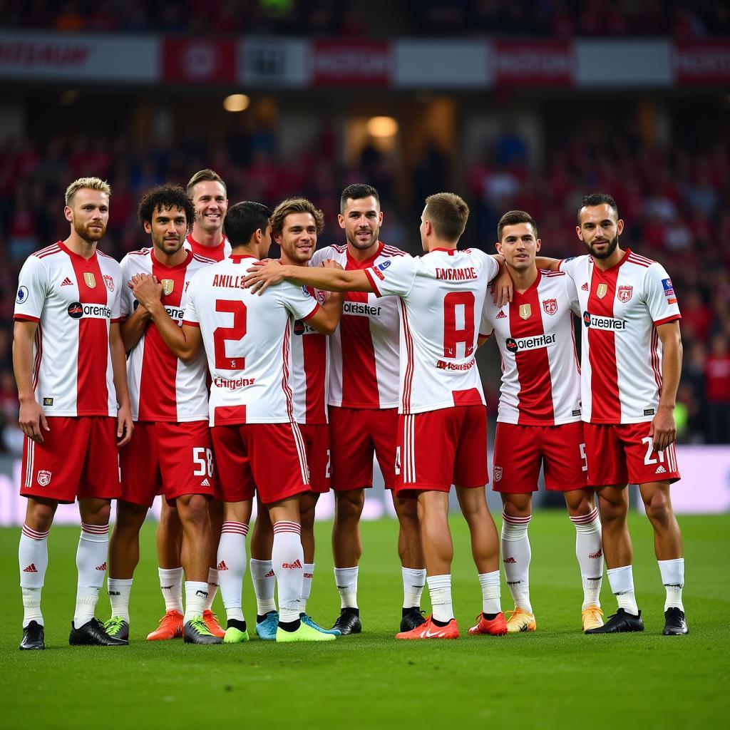 The Eva Lux Leverkusen team lined up on the field