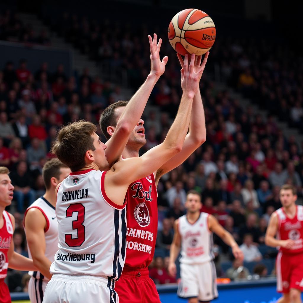 Ein Spieler der EWE Baskets Oldenburg beim Wurf