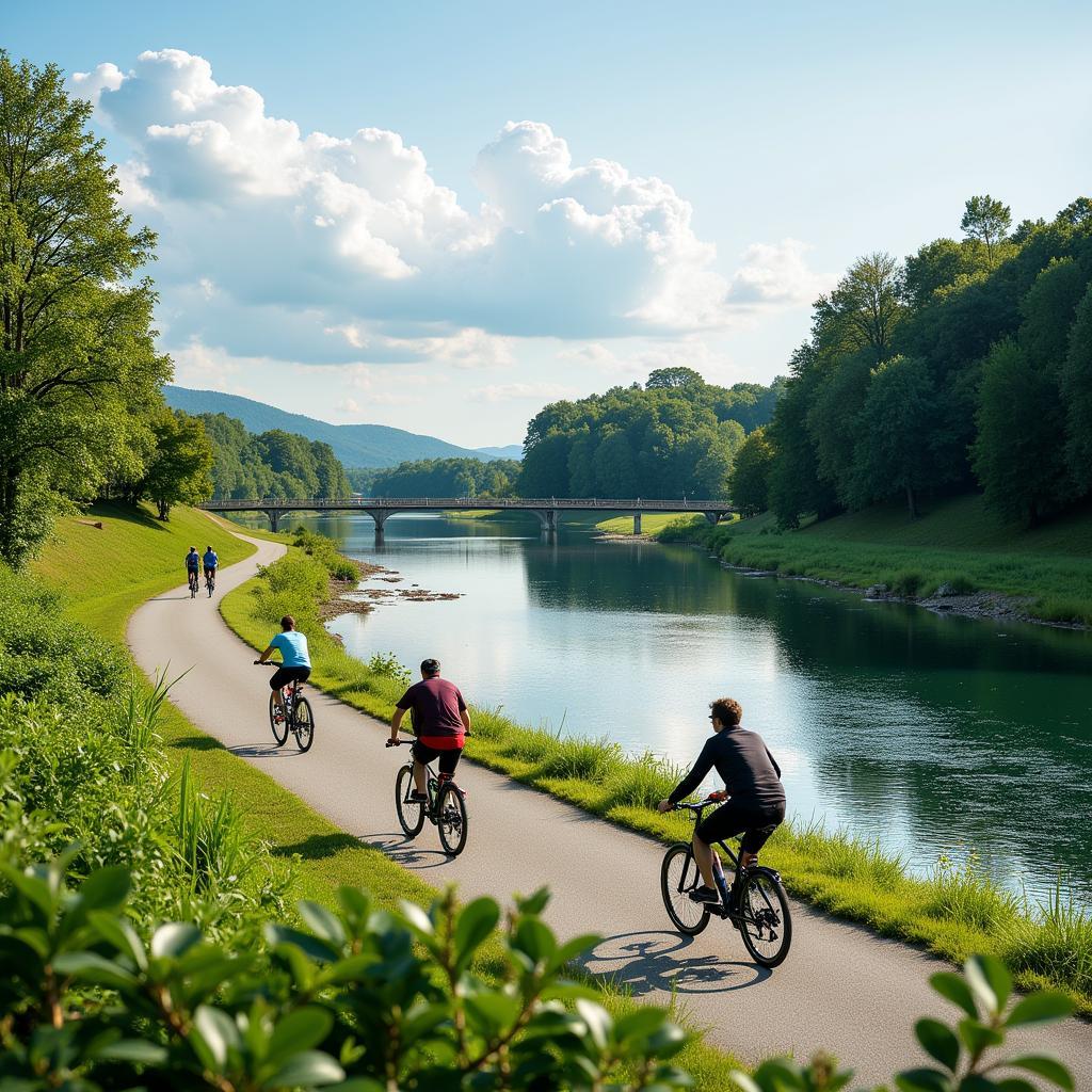 Fahrradtour am Rhein in Hitdorf