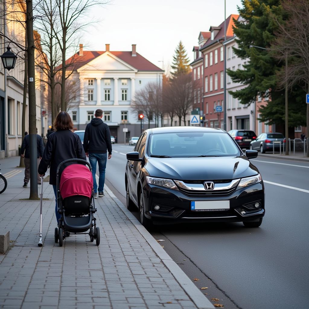 Falschparker blockieren Gehweg in Leverkusen