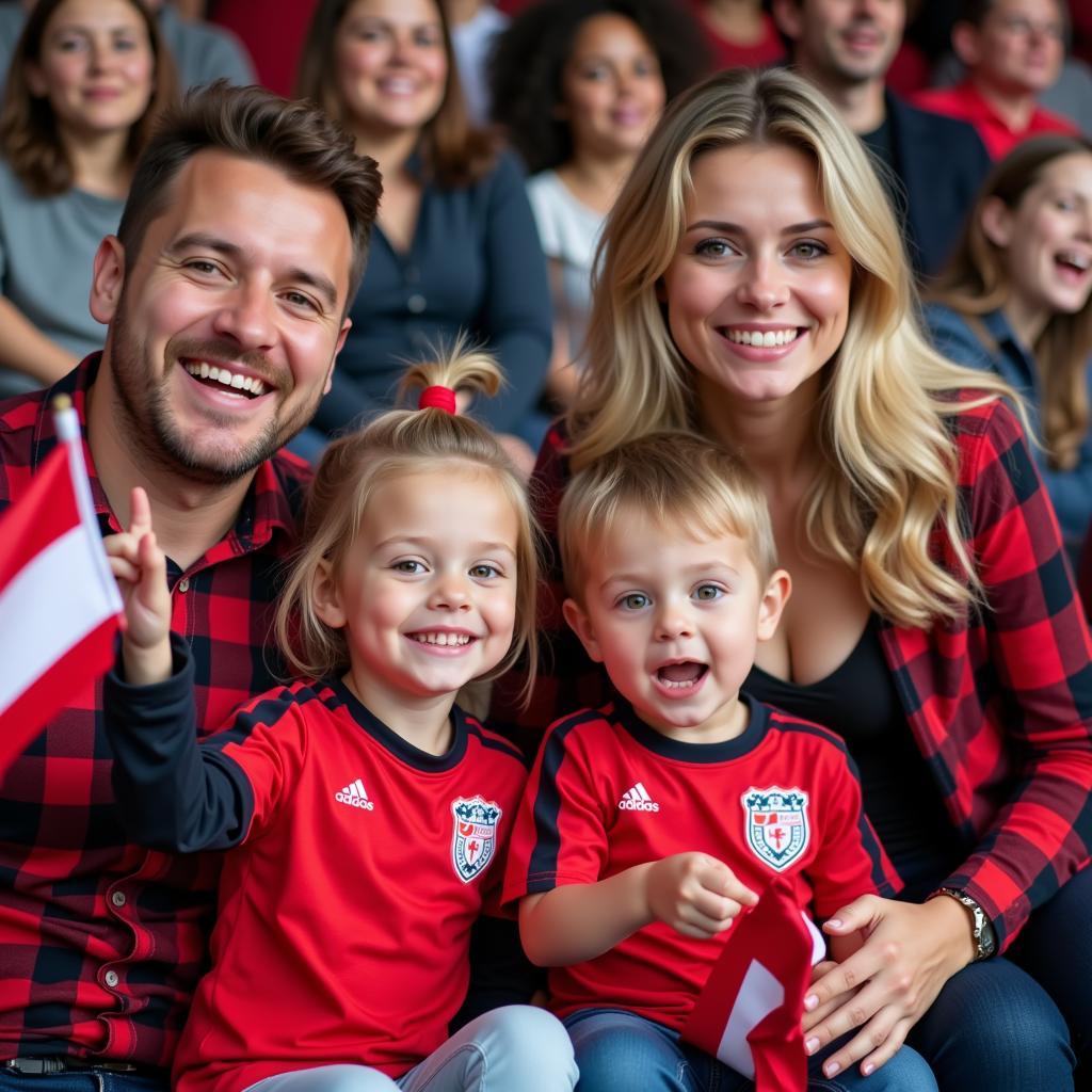 Familie beim Leverkusen Maçı