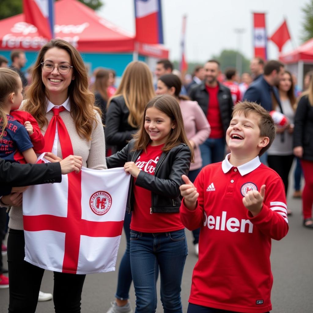 Fans und Familien beim Bayer Leverkusen Familientag 2018