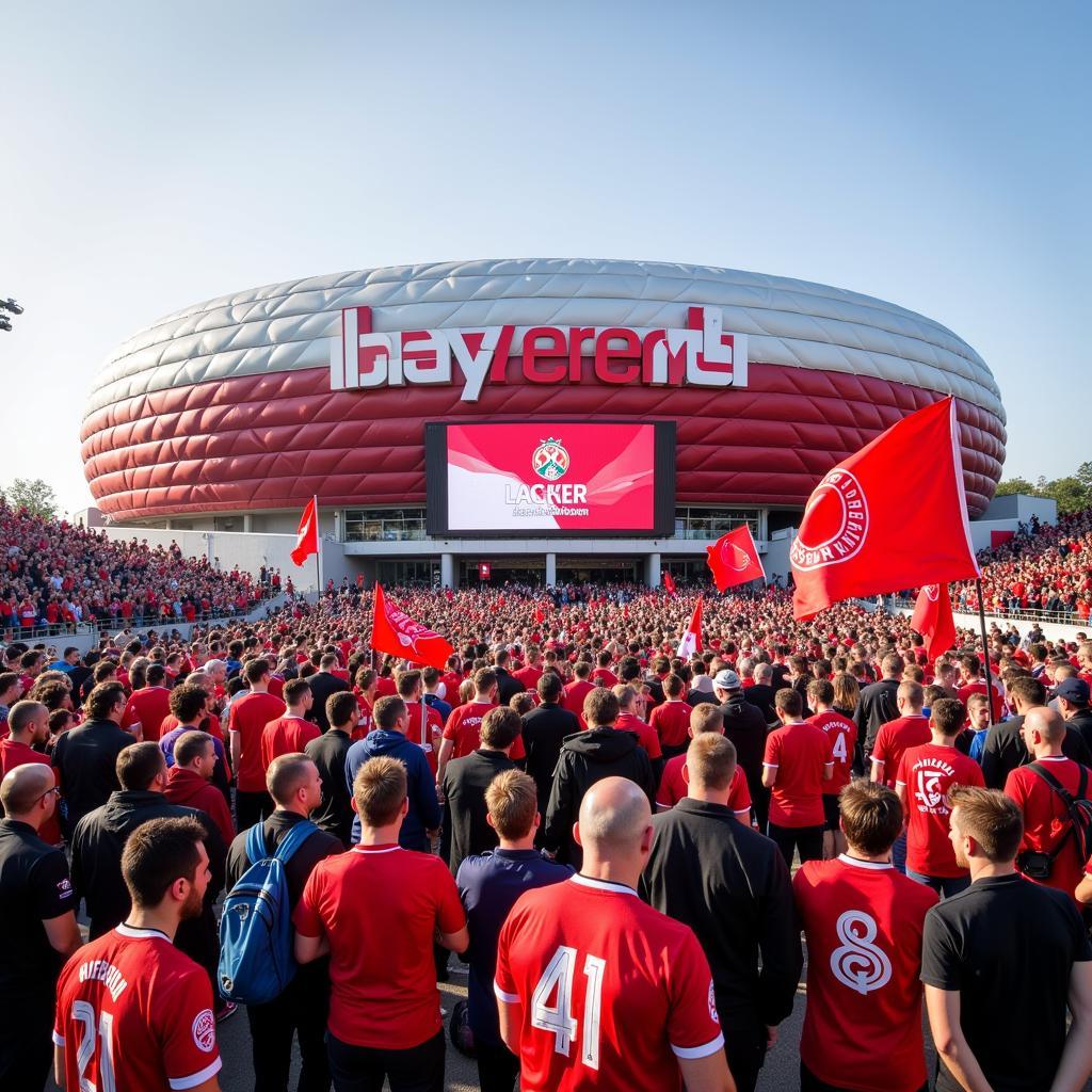 Fans von Bayer 04 Leverkusen feiern am Borsberg