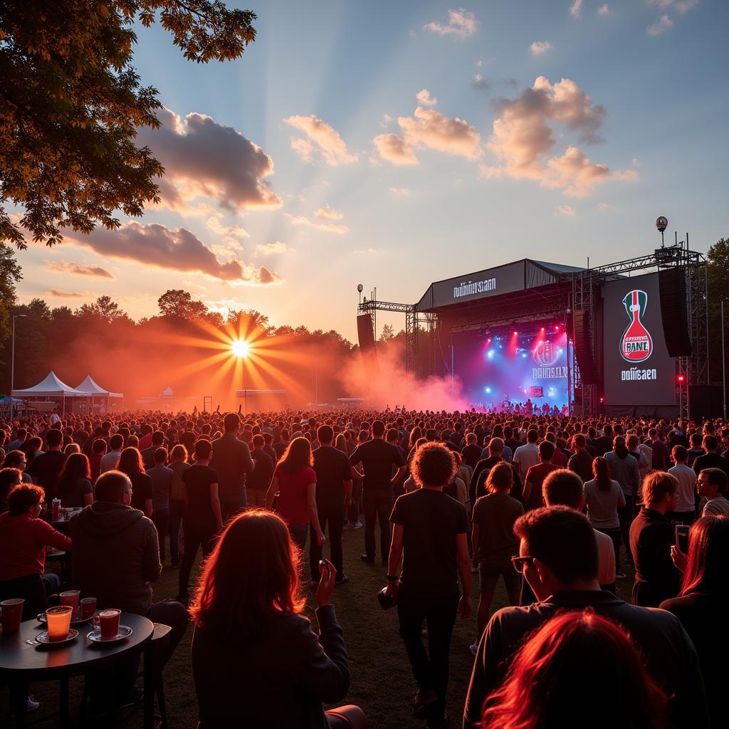   Stimmung beim Fan-Fest im Neuland-Park Leverkusen