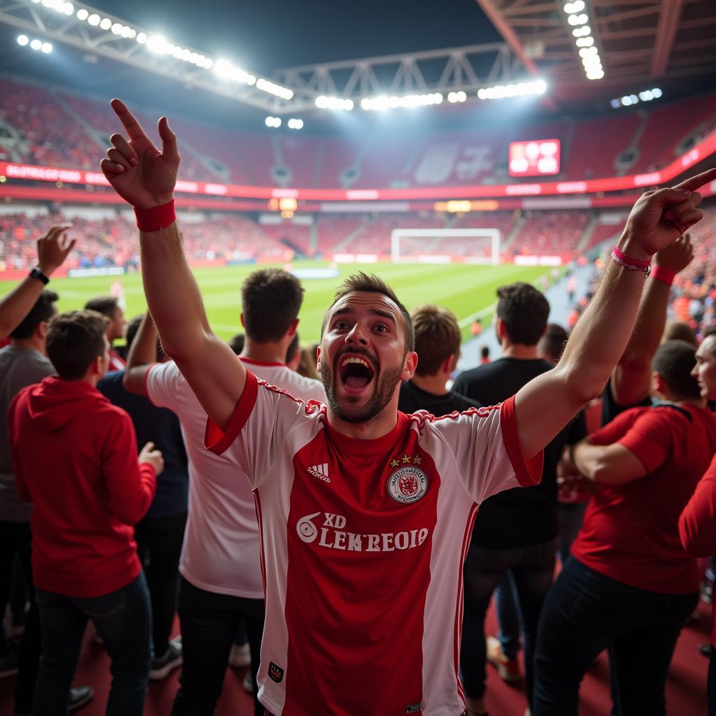 Fan Jubel BayArena Leverkusen