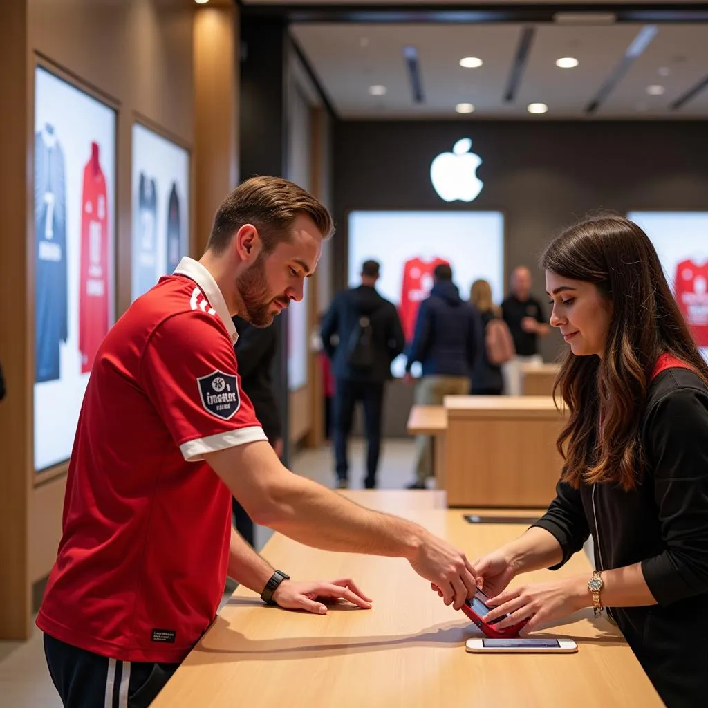 Fan kauft ein iPhone im Apple Reseller Shop