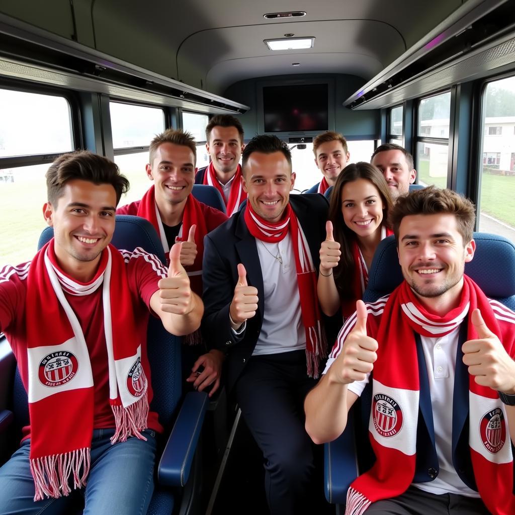 Fans von Bayer Leverkusen im FlixBus