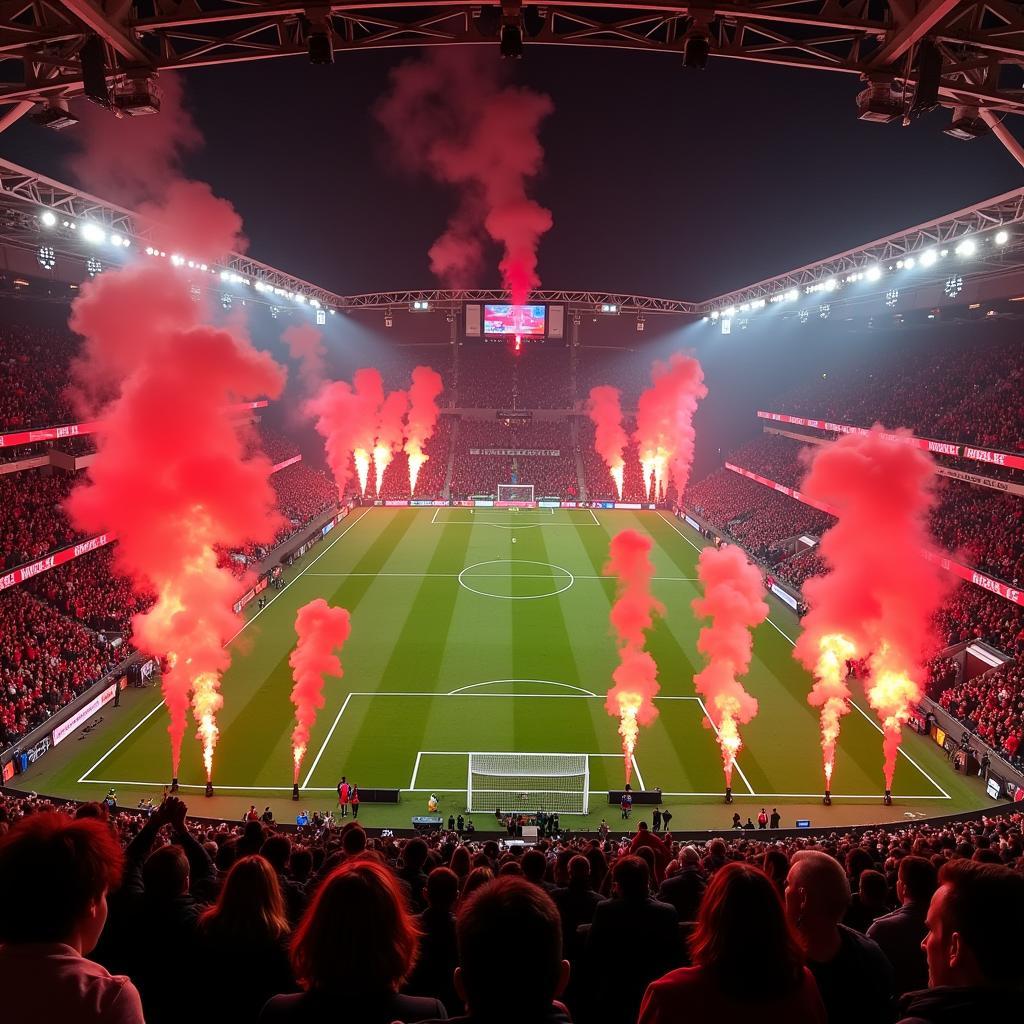 Beeindruckende Fanchoreographien beim Rheinderby