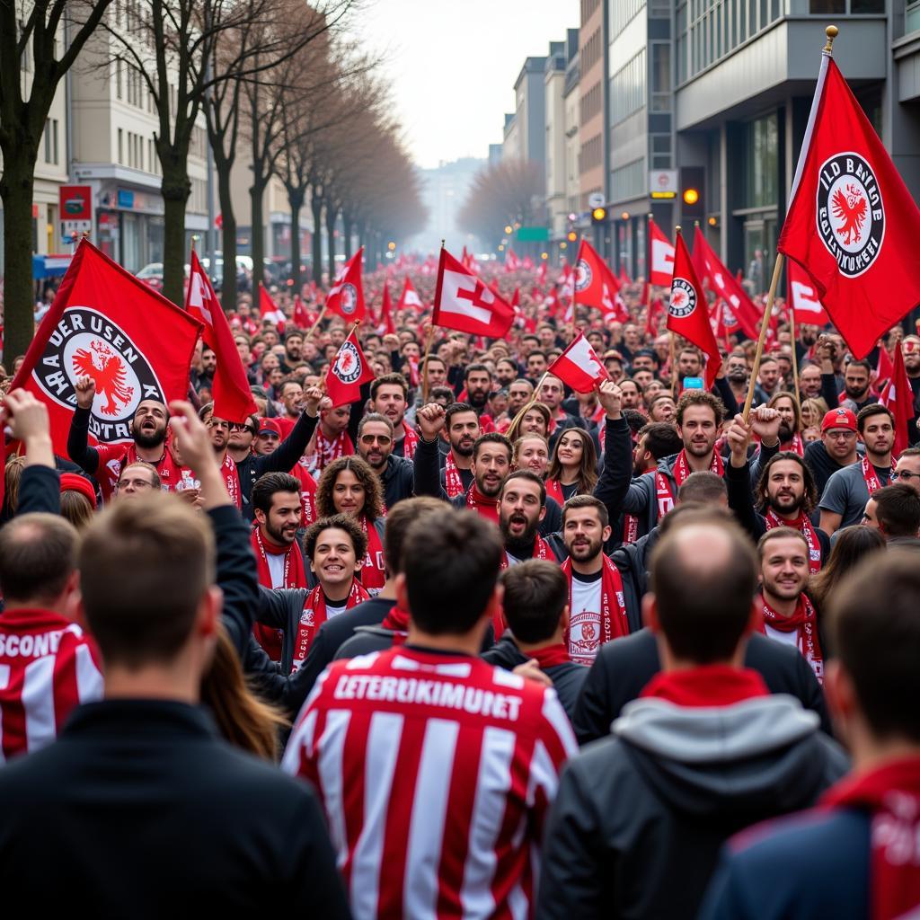 Beeindruckender Fanmarsch von Aachen nach Leverkusen