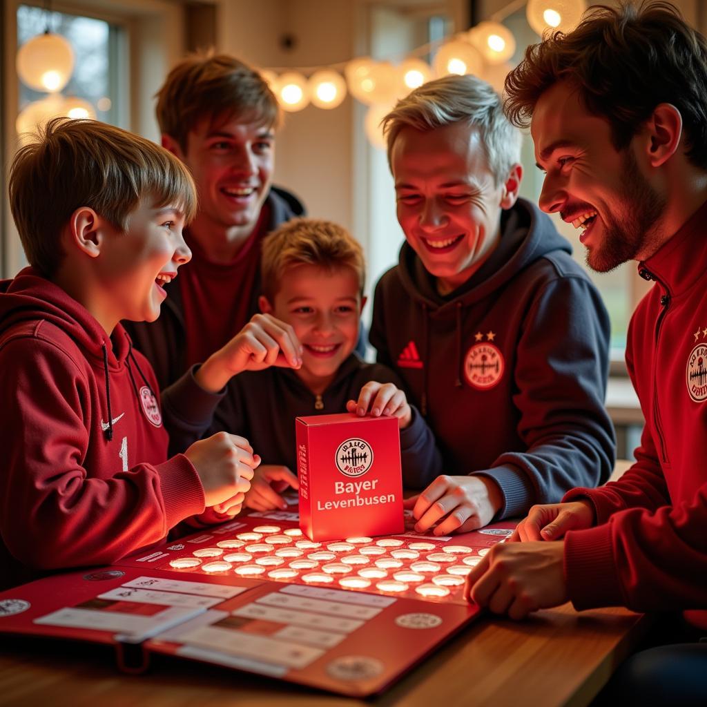 Fans des Bayer Leverkusen öffnen ihren Adventskalender.