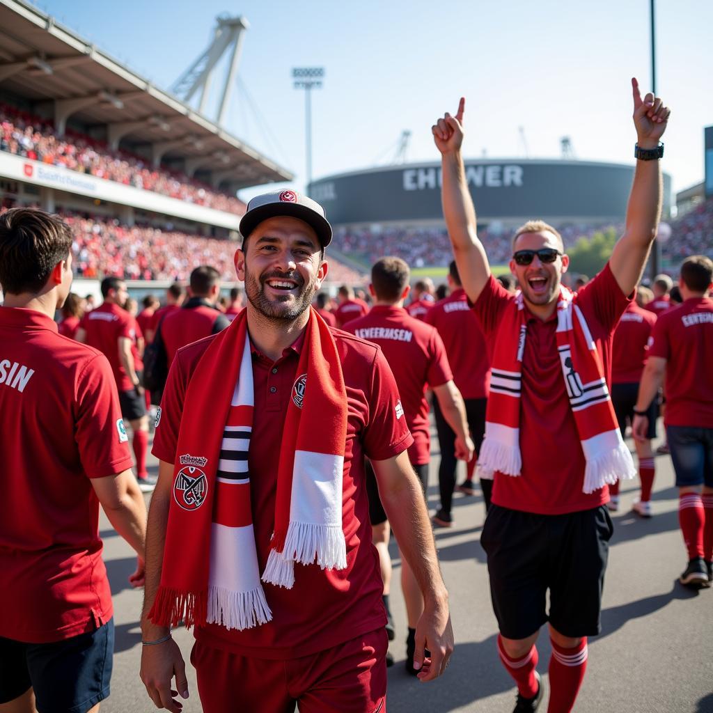 Fans auf dem Weg zum Stadion