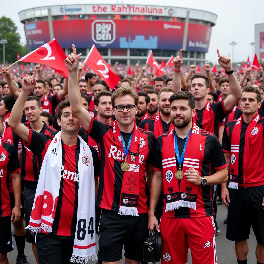 Enthusiastic Bayer Leverkusen fans