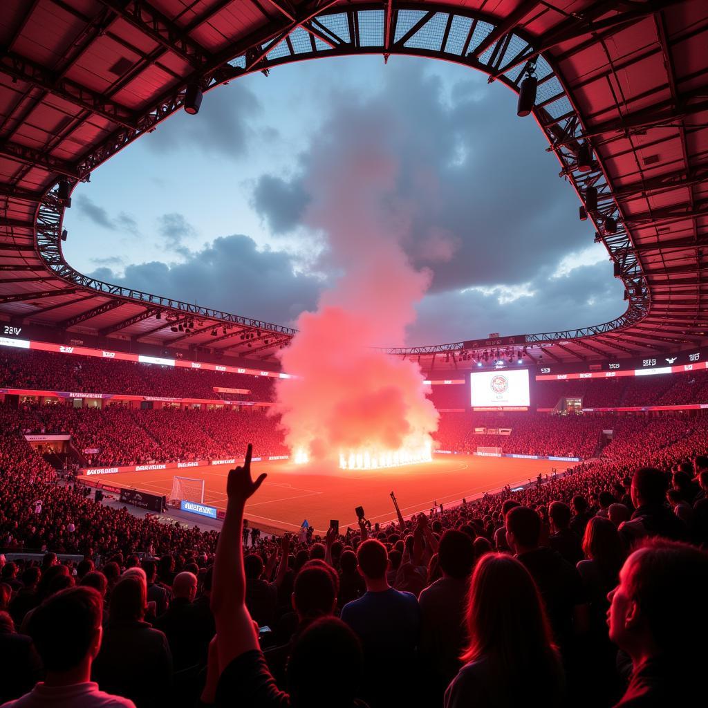 Fans in der BayArena Leverkusen