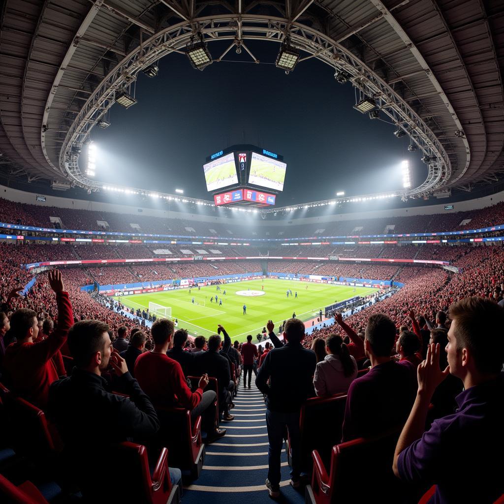 Fans in der BayArena bei einem Spiel