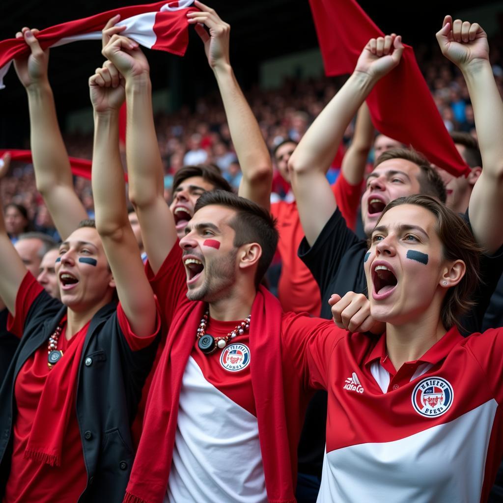 Leidenschaftliche Fans von Bayer Leverkusen