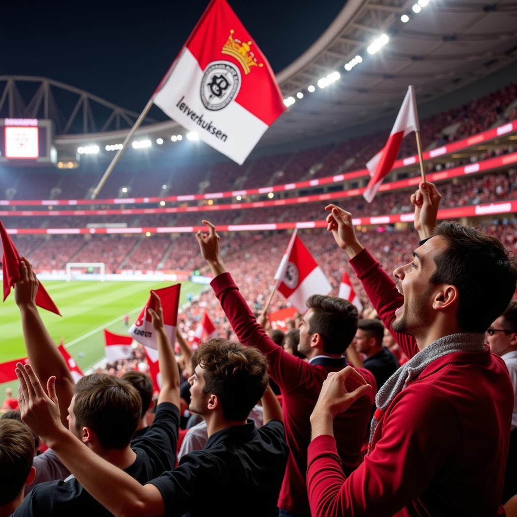 Jubelnde Fans im Stadion