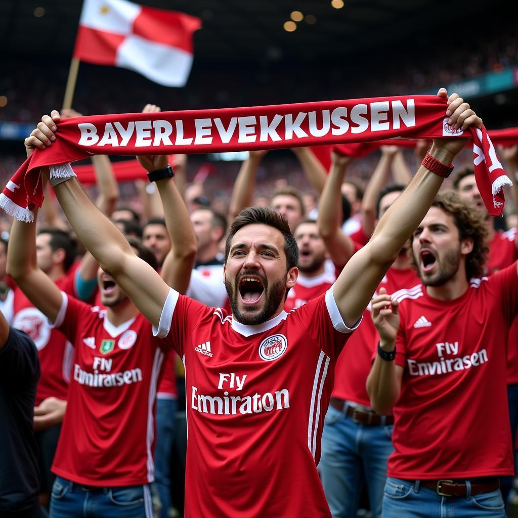 Fans von Bayer Leverkusen im Stadion