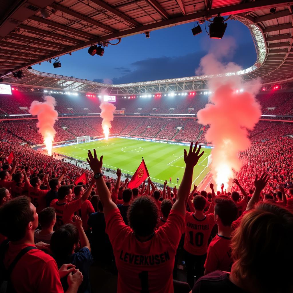 Die leidenschaftlichen Fans von Bayer Leverkusen im Stadion