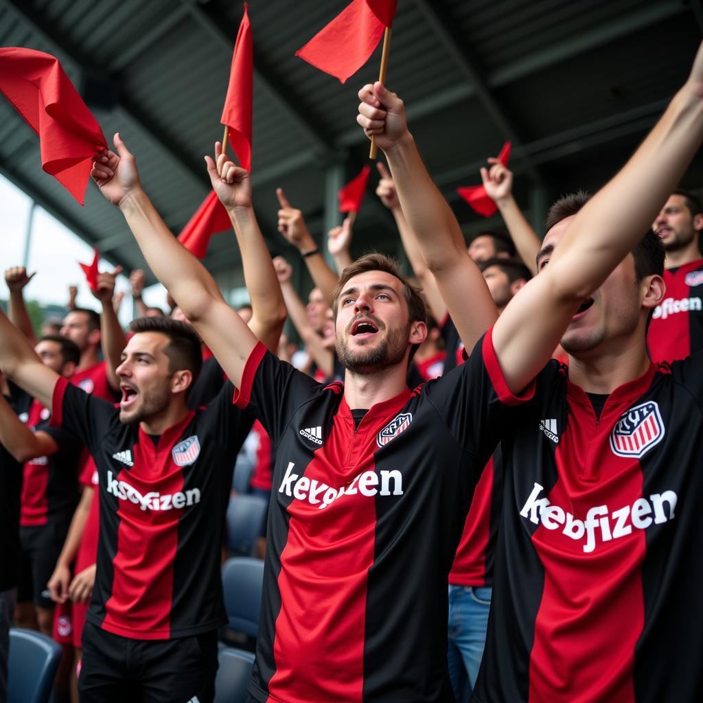 Fans Bayer Leverkusen Stadion