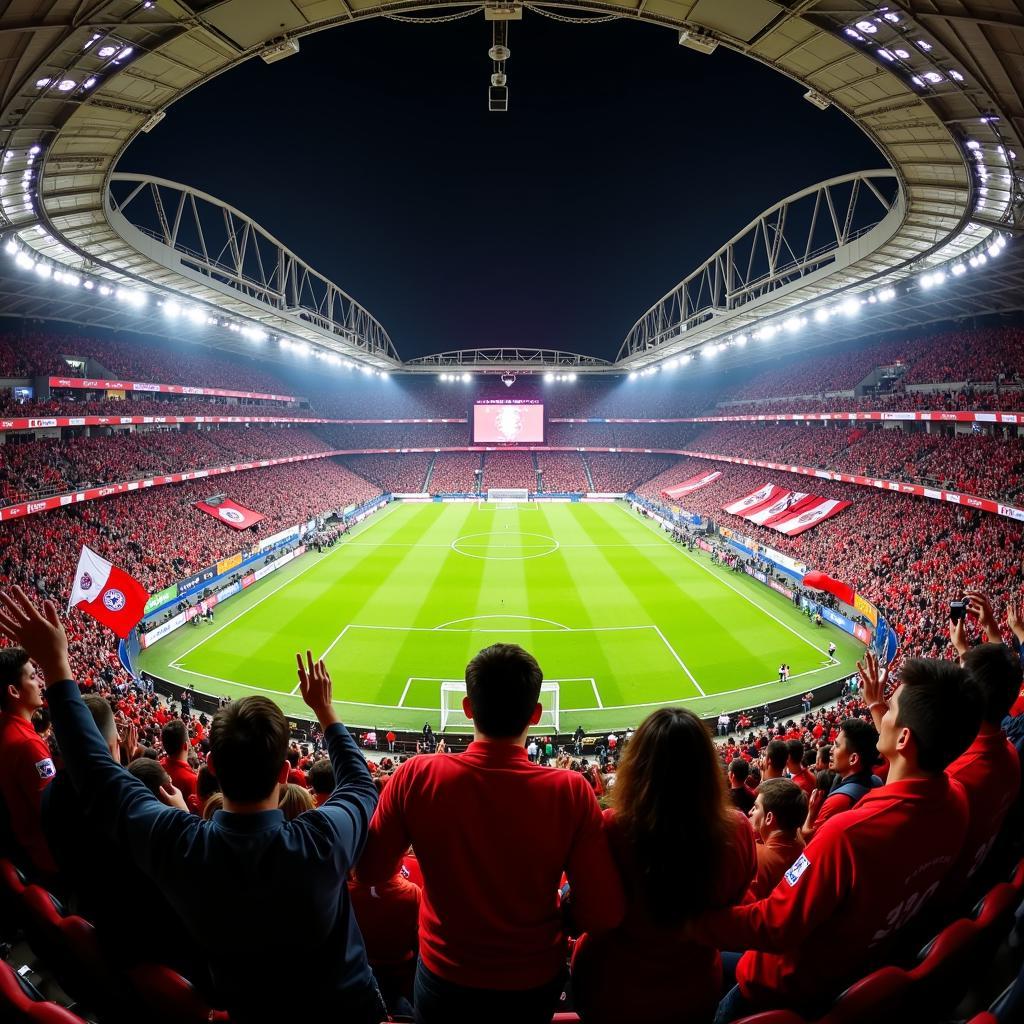 Stimmung: Fans von Bayern München und Bayer Leverkusen