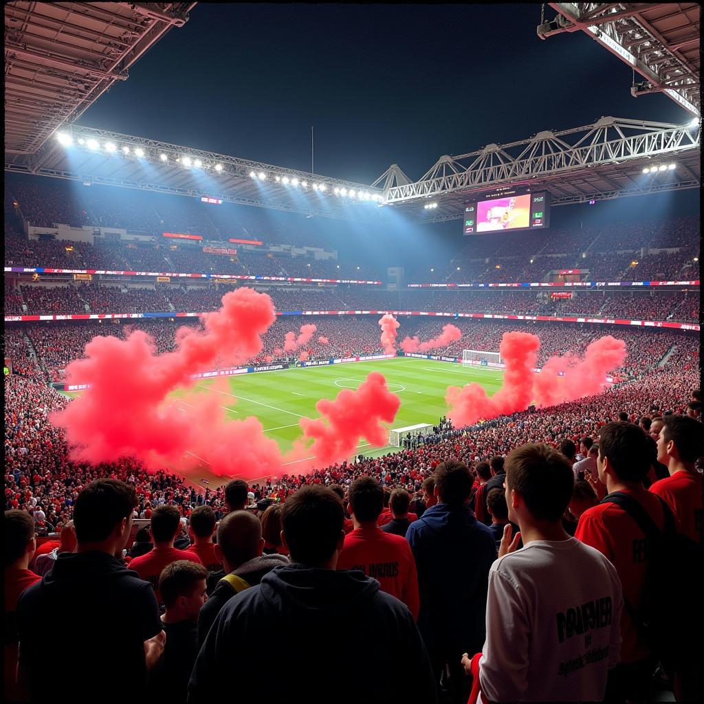 Fans von Hoffenheim und Leverkusen kreieren eine elektrisierende Atmosphäre im Stadion