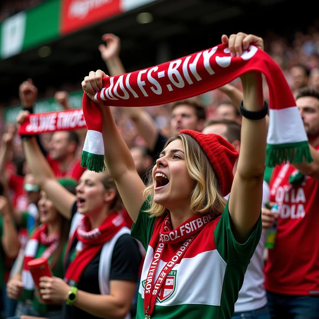 Fans der Wolfsburg und Leverkusen Frauen