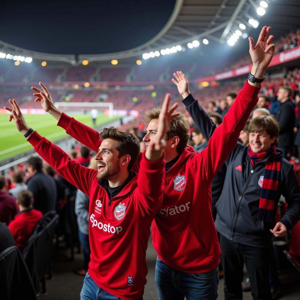 Fans des 1. FC Nürnberg unterstützen ihre Mannschaft auswärts