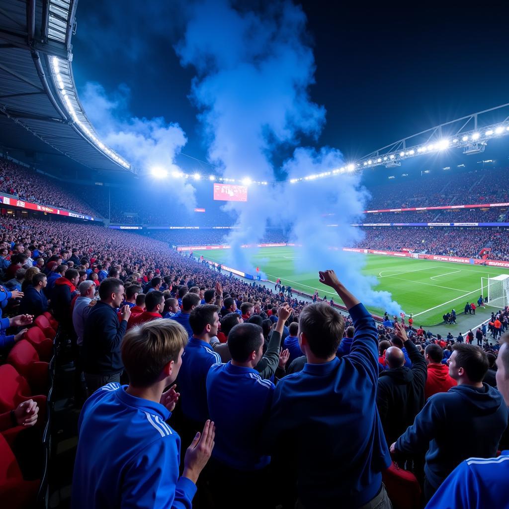 Die Leidenschaft der Fans in Blau