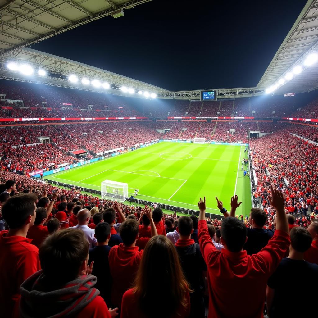 Fans feiern im Stadion