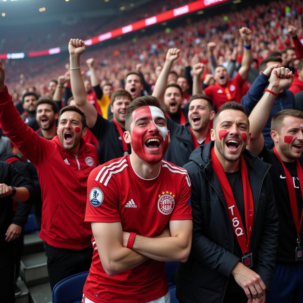 Jubelnde Fans in der BayArena: Die Leidenschaft für die Werkself ist spürbar