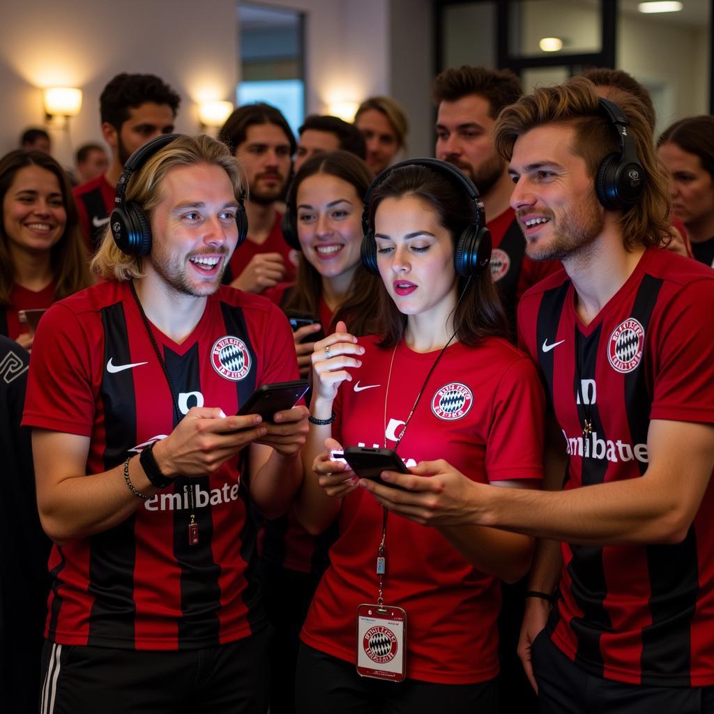 Fans hören Bayer Leverkusen Fußball Radio