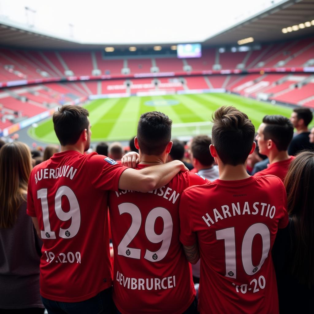 Leverkusen-Fans feiern im Ausweichtrikot 19/20