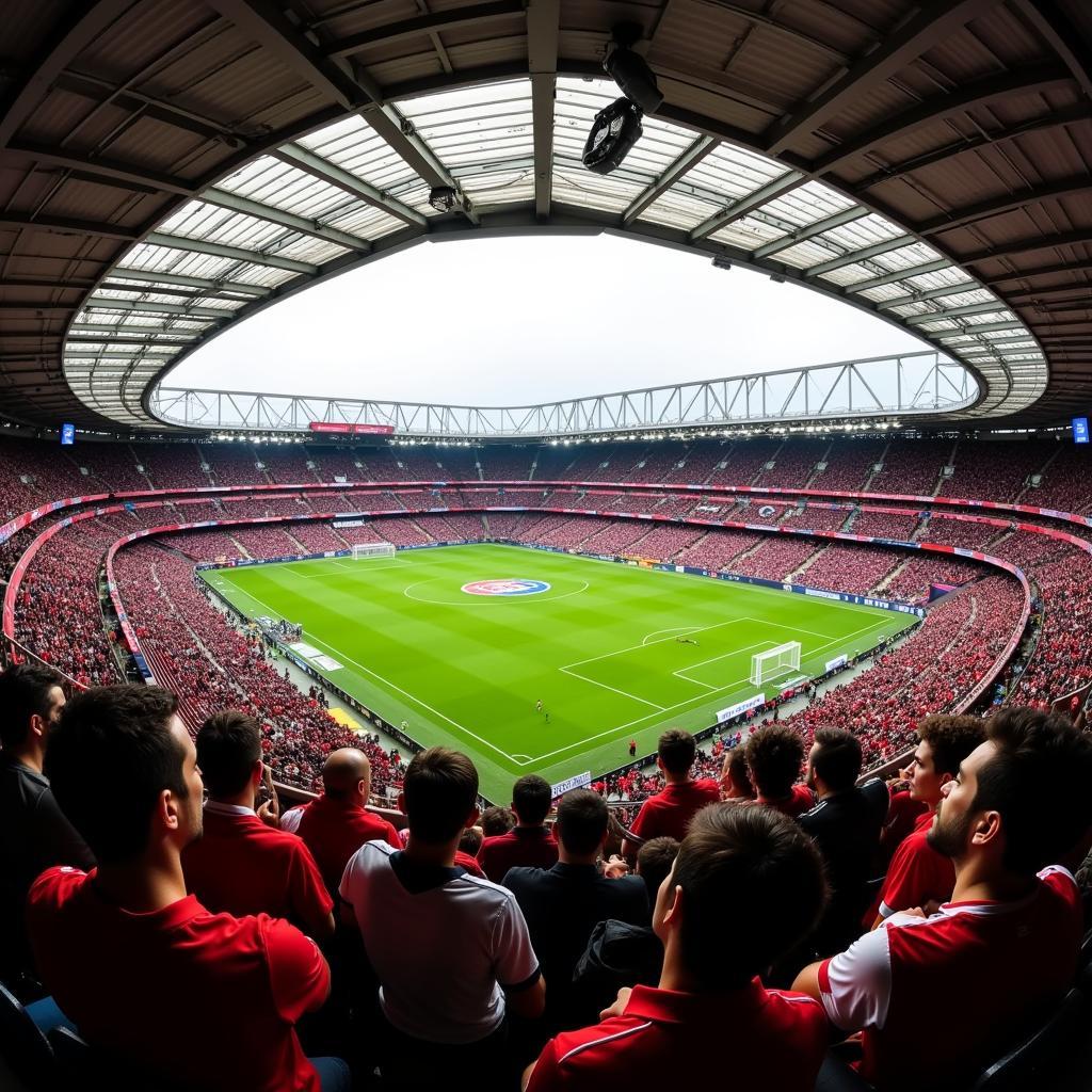 Fans im Stadion bei Leverkusen gegen Frankfurt