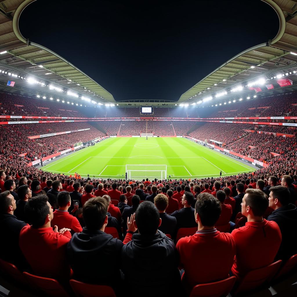 Fans im Stadion mit Trikots