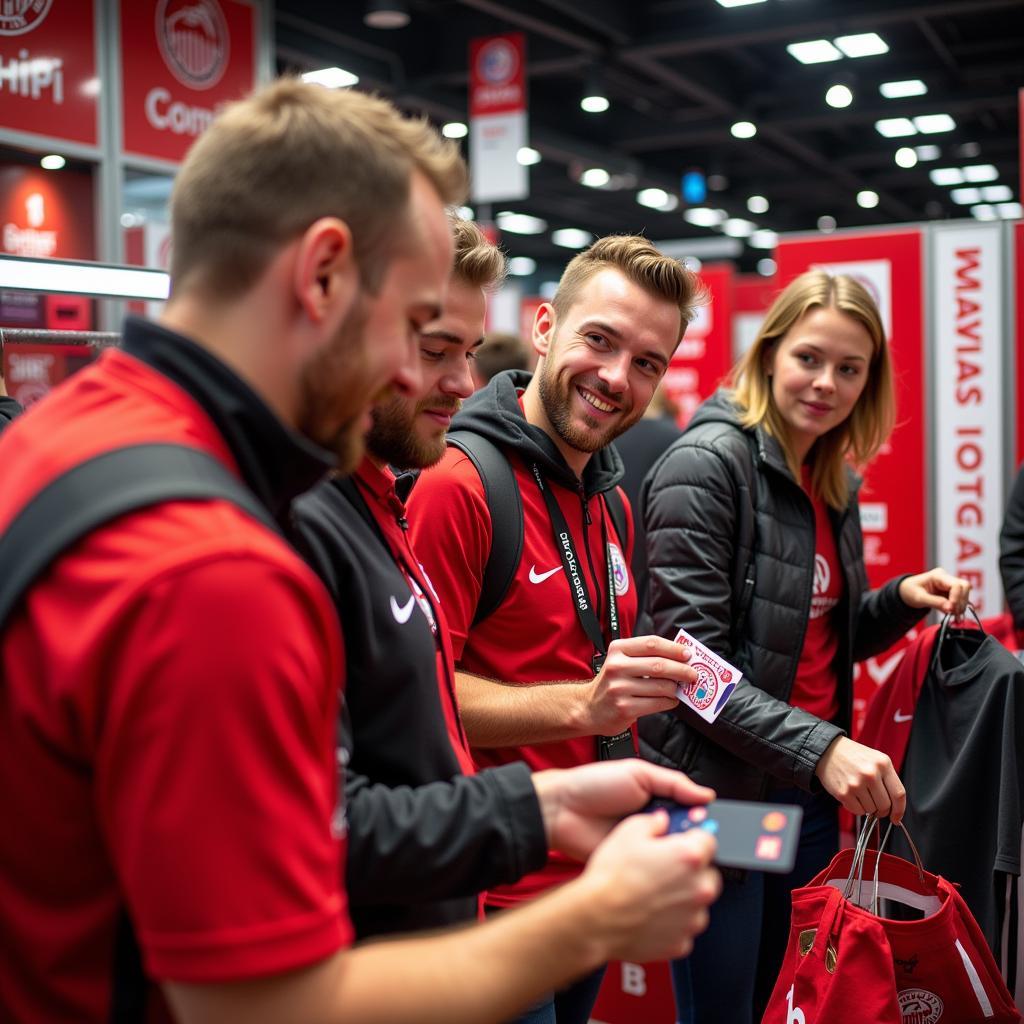 Fans mit Aldi Leverkusen Geschenkkarte im Fanshop