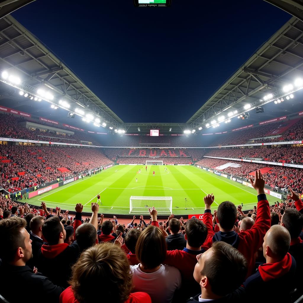 Fans im Stadion beim Spiel A3 Langenfeld gegen Leverkusen