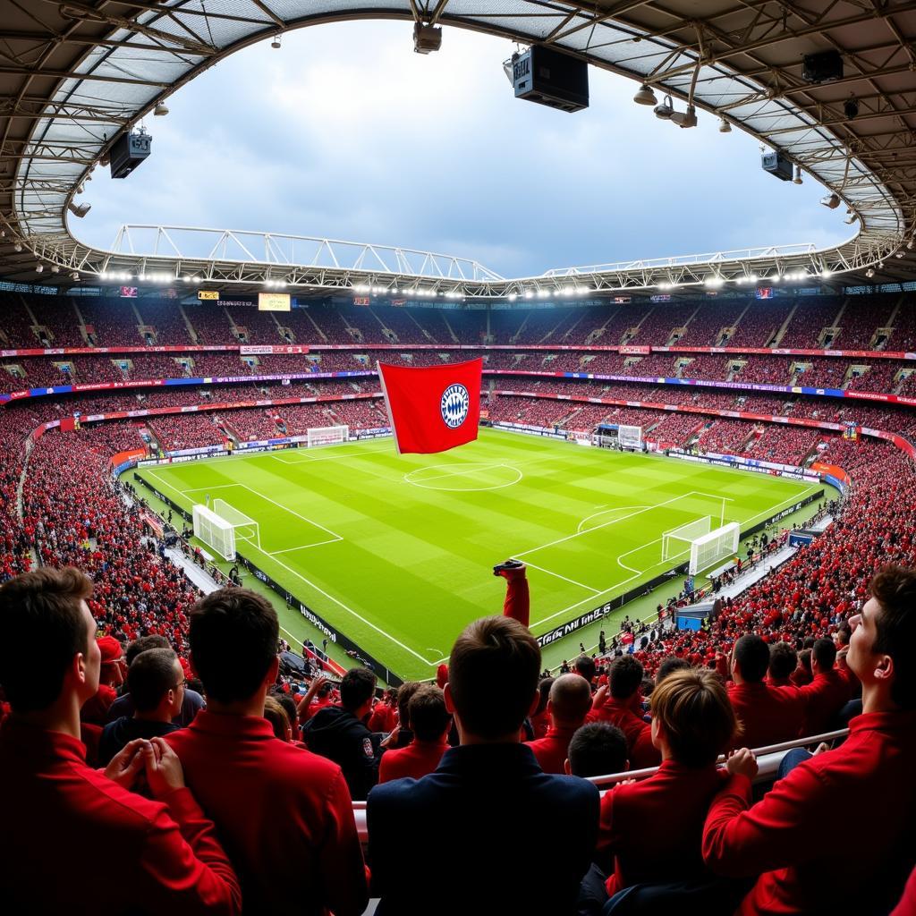 Fans von Bayer Leverkusen im Stadion