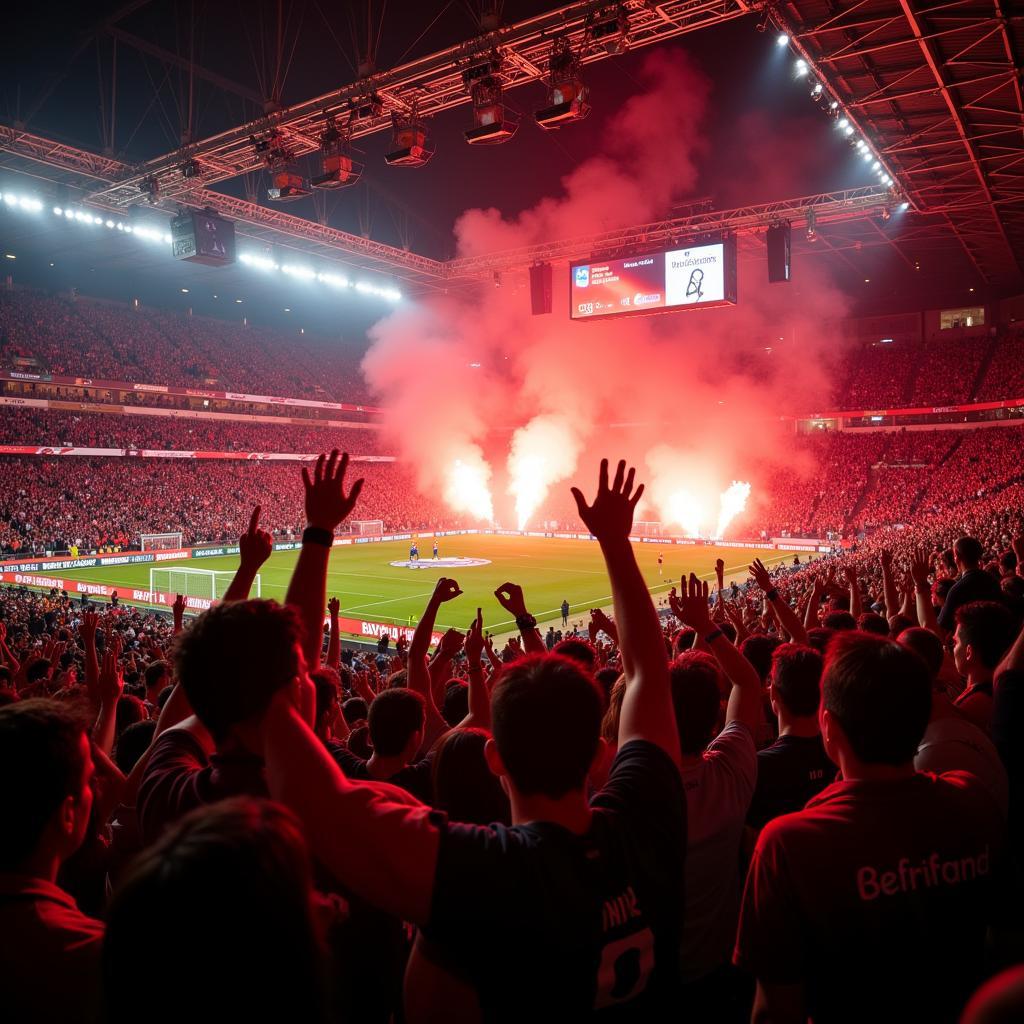 Die leidenschaftlichen Fans von Bayer 04 Leverkusen in der BayArena