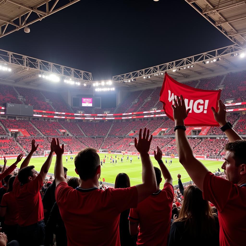 Fans von Leverkusen im Stadion