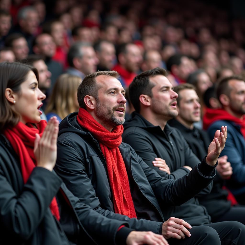 Fans von Bayer Leverkusen und 1. FC Köln