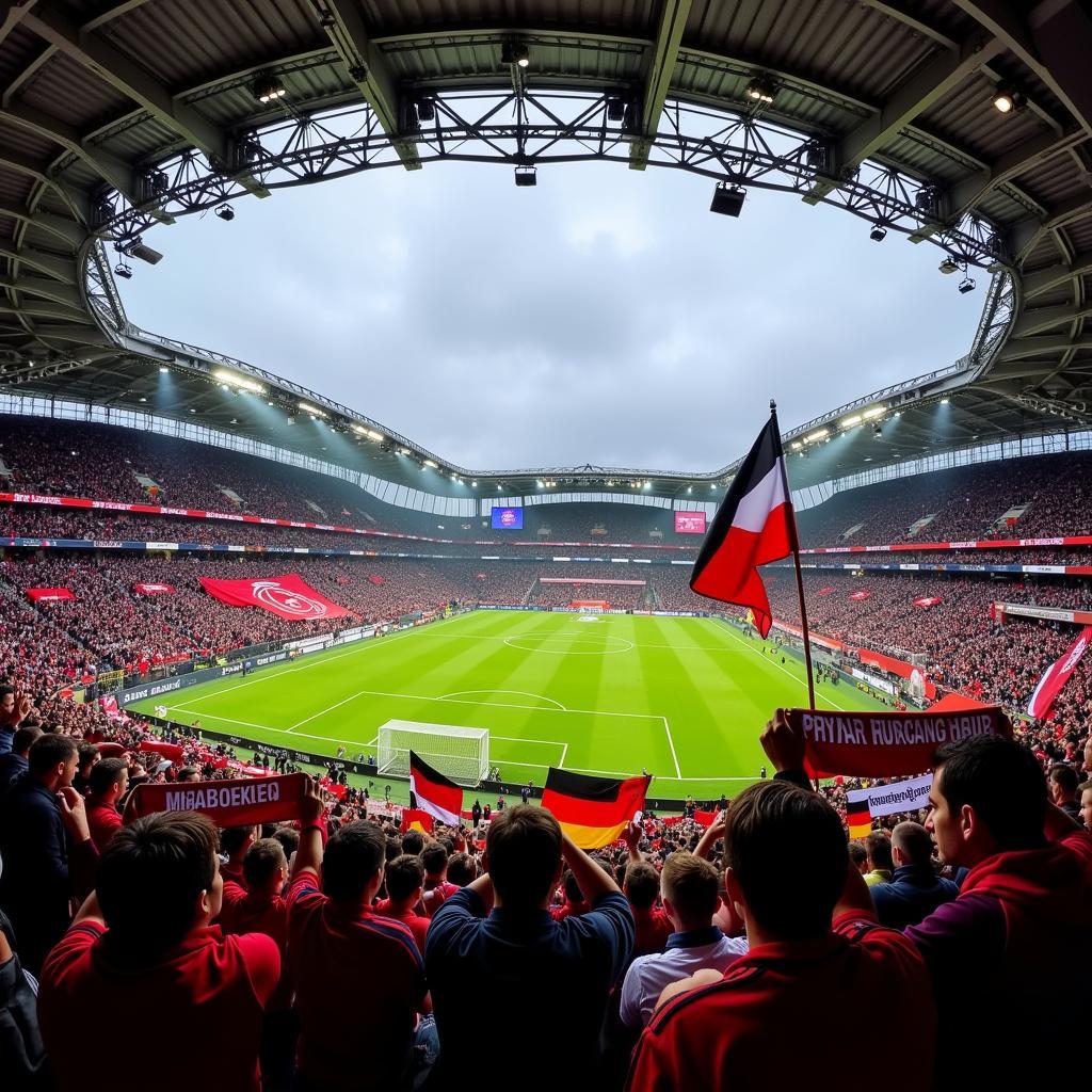 Fans von Leverkusen und Nürnberg bei einem Spiel