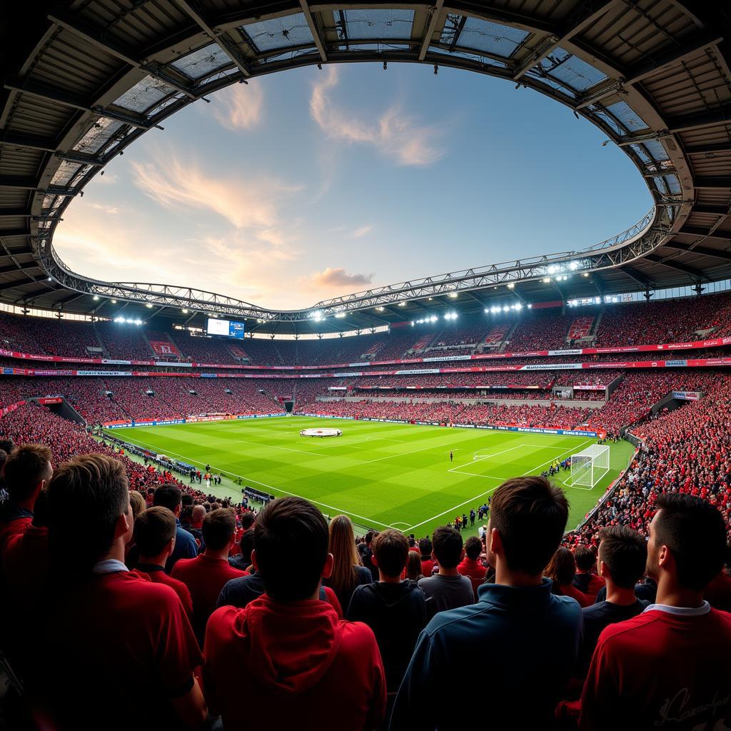 Fans von Leverkusen und Stuttgart im Stadion