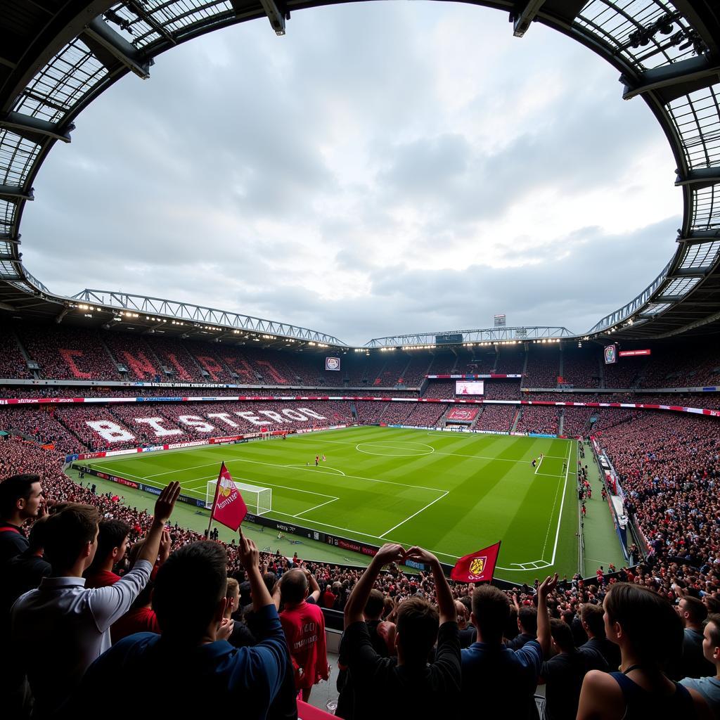 Fans von Leverkusen und West Ham auf den Rängen