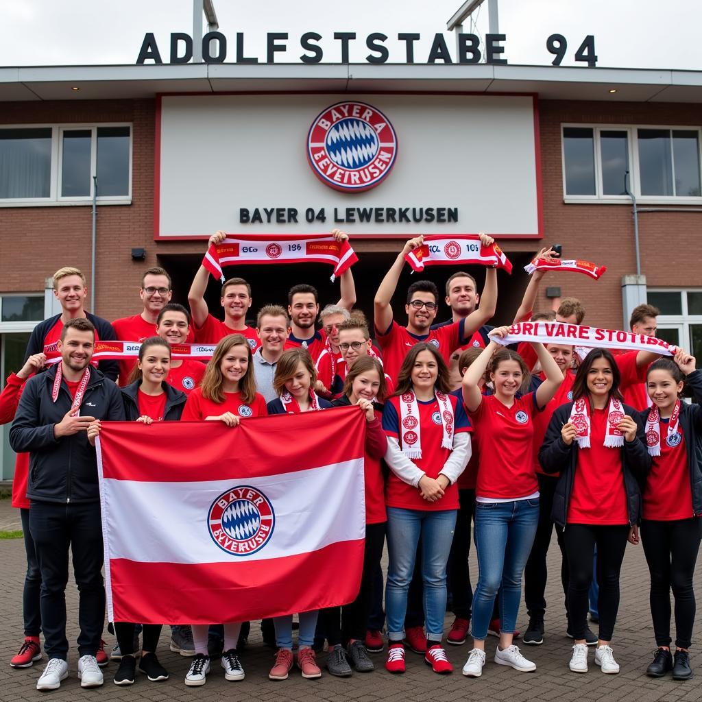 Fans besuchen die Adolfsstraße 94