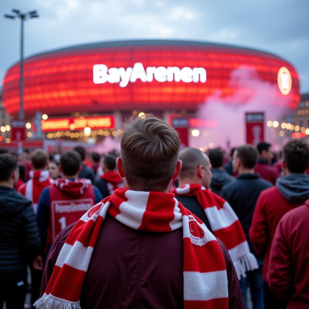 Fans vor der BayArena