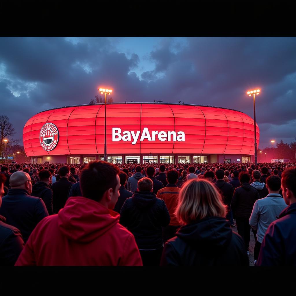 Fans vor der BayArena Leverkusen