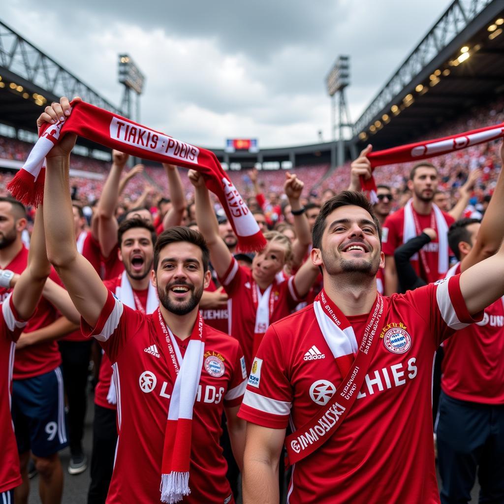 Fans versammeln sich vor dem Stadion in Leverkusen