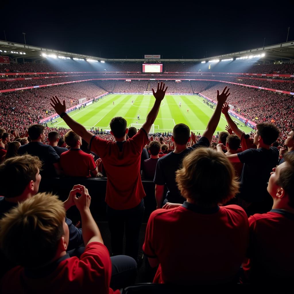 Fans Watching Leverkusen vs. Roma