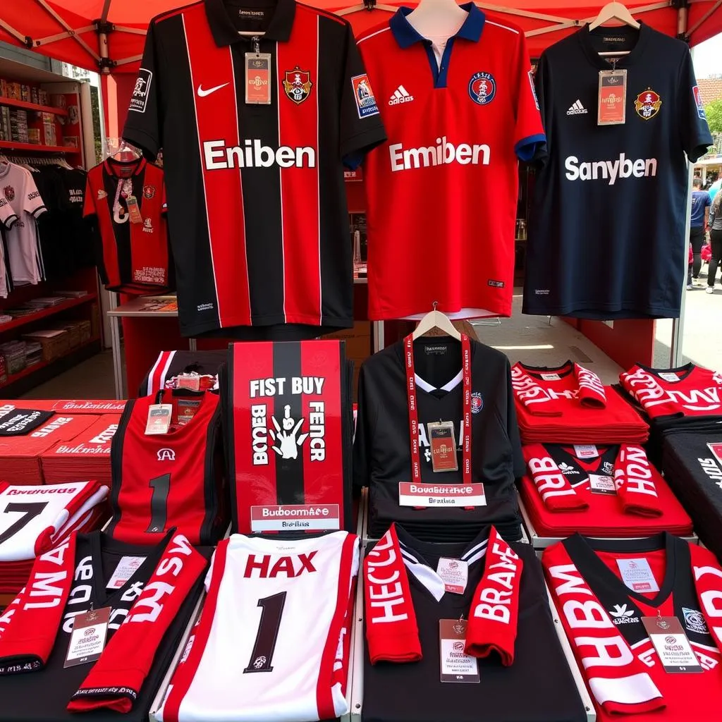 Der Fanshop beim Bayer 04 Leverkusen Familienfest